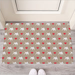 Bull Terrier Heart Pattern Print Rubber Doormat