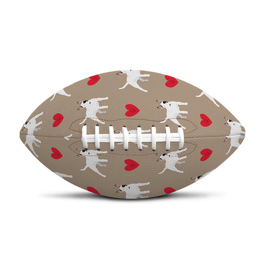 Bull Terrier Heart Pattern Print Rugby Ball