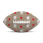 Bull Terrier Heart Pattern Print Rugby Ball