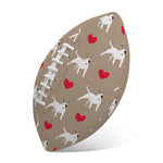 Bull Terrier Heart Pattern Print Rugby Ball