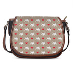 Bull Terrier Heart Pattern Print Saddle Bag