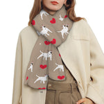 Bull Terrier Heart Pattern Print Scarf