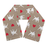 Bull Terrier Heart Pattern Print Scarf
