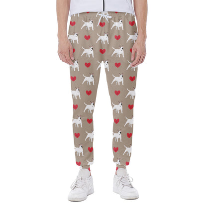 Bull Terrier Heart Pattern Print Scuba Joggers