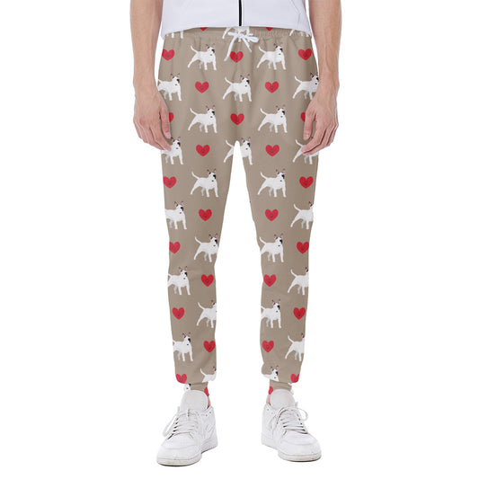 Bull Terrier Heart Pattern Print Scuba Joggers