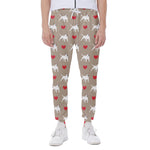 Bull Terrier Heart Pattern Print Scuba Joggers