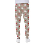 Bull Terrier Heart Pattern Print Scuba Joggers