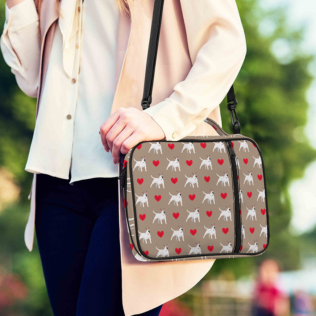 Bull Terrier Heart Pattern Print Shoulder Strap Bible Bag
