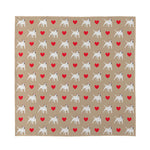 Bull Terrier Heart Pattern Print Silk Bandana