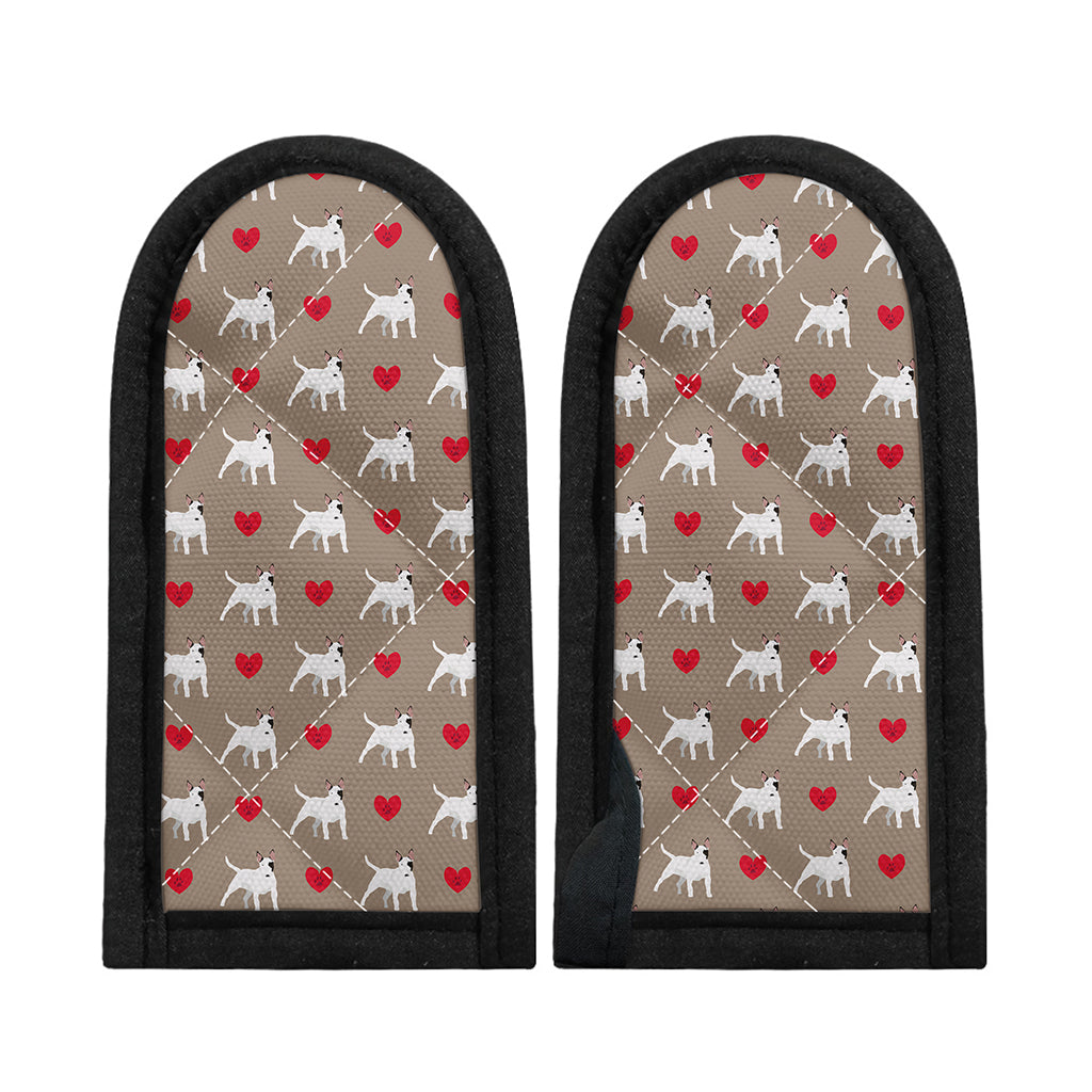 Bull Terrier Heart Pattern Print Skillet Handle Cover