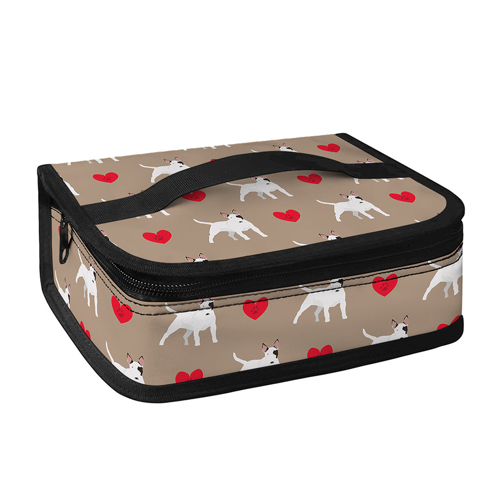 Bull Terrier Heart Pattern Print Small Lunch Bag