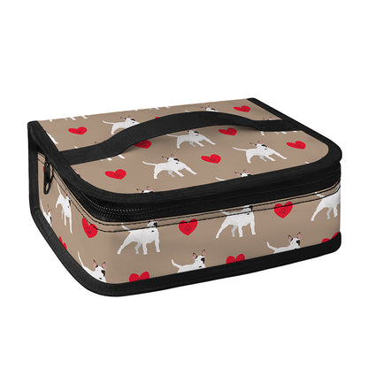 Bull Terrier Heart Pattern Print Small Lunch Bag