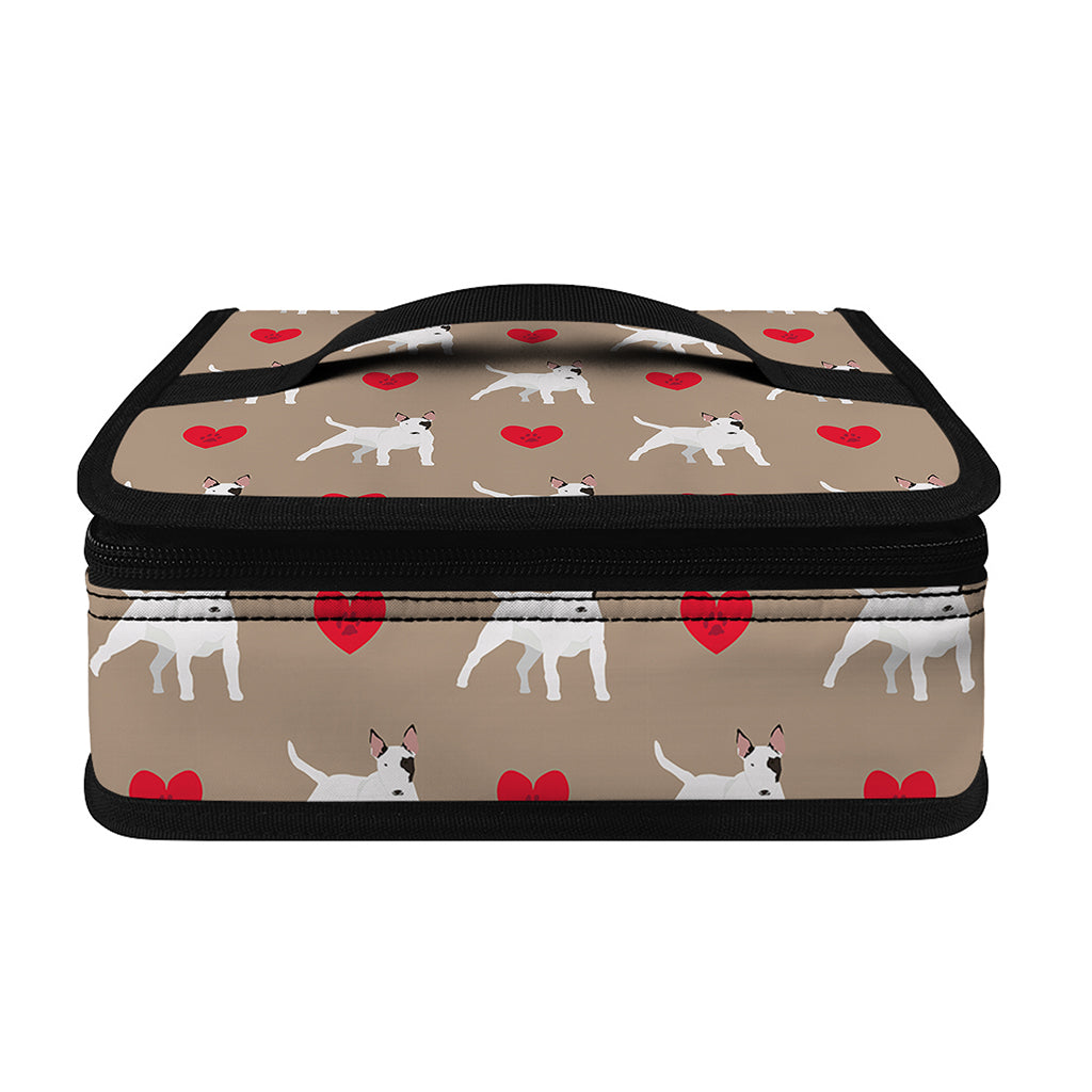 Bull Terrier Heart Pattern Print Small Lunch Bag