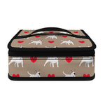 Bull Terrier Heart Pattern Print Small Lunch Bag