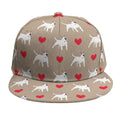 Bull Terrier Heart Pattern Print Snapback Cap