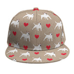 Bull Terrier Heart Pattern Print Snapback Cap