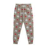 Bull Terrier Heart Pattern Print Sweatpants