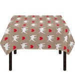 Bull Terrier Heart Pattern Print Tablecloth