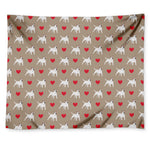 Bull Terrier Heart Pattern Print Tapestry
