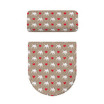 Bull Terrier Heart Pattern Print Toilet Lid And Tank Cover Set