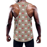 Bull Terrier Heart Pattern Print Training Tank Top