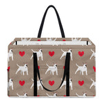 Bull Terrier Heart Pattern Print Utility Tote Bag