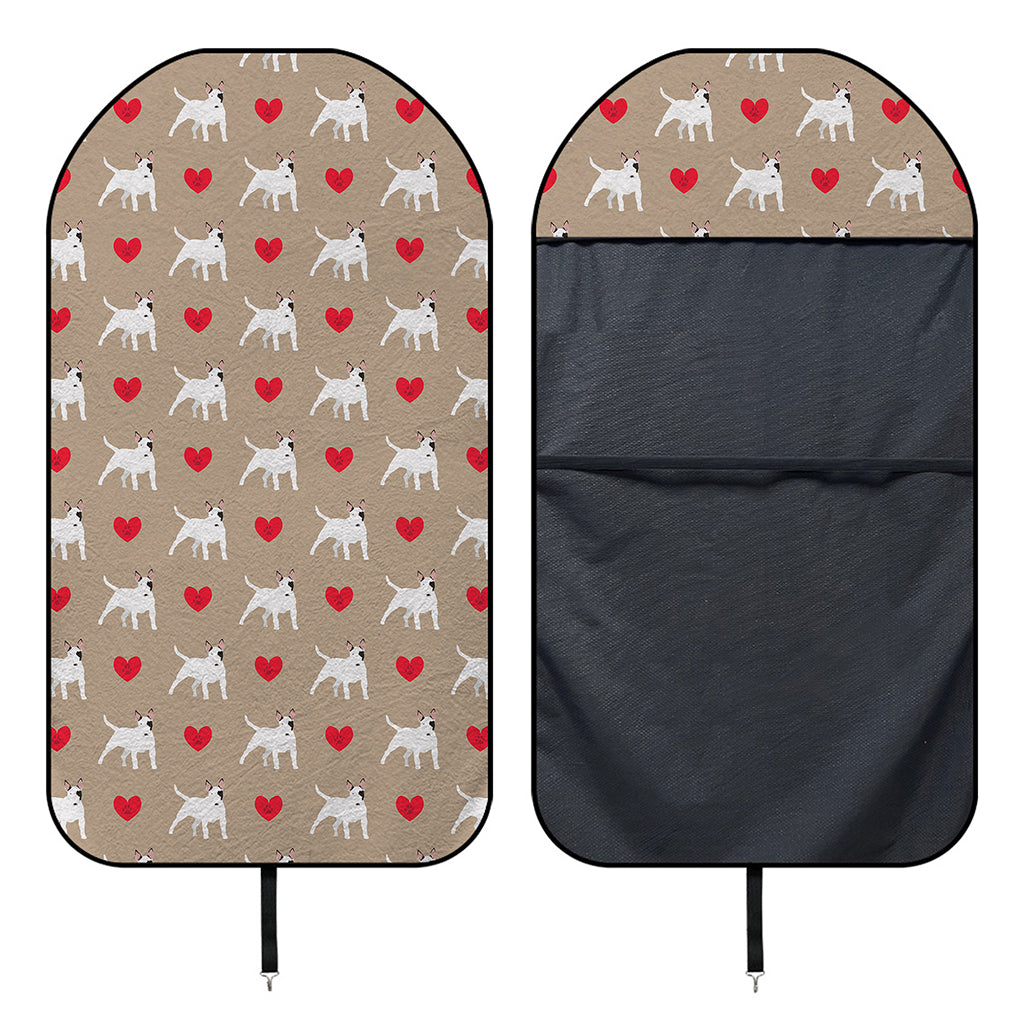 Bull Terrier Heart Pattern Print Waterproof Car Seat Cover