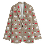 Bull Terrier Heart Pattern Print Women's Blazer