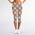 Bull Terrier Heart Pattern Print Women's Capri Leggings