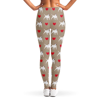 Bull Terrier Heart Pattern Print Women's Leggings