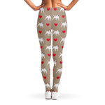 Bull Terrier Heart Pattern Print Women's Leggings