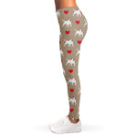 Bull Terrier Heart Pattern Print Women's Leggings