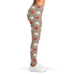 Bull Terrier Heart Pattern Print Women's Leggings