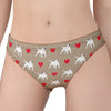 Bull Terrier Heart Pattern Print Women's Panties