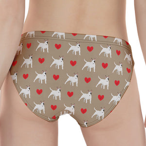 Bull Terrier Heart Pattern Print Women's Panties