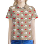 Bull Terrier Heart Pattern Print Women's Polo Shirt
