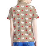 Bull Terrier Heart Pattern Print Women's Polo Shirt