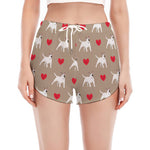 Bull Terrier Heart Pattern Print Women's Split Running Shorts