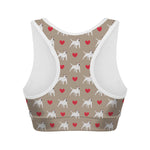 Bull Terrier Heart Pattern Print Women's Sports Bra