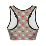 Bull Terrier Heart Pattern Print Women's Sports Bra