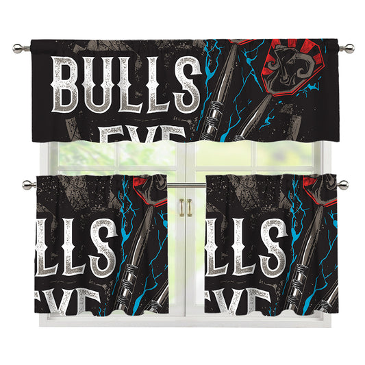 Bullseye Darts Print 3 Piece Kitchen Curtains