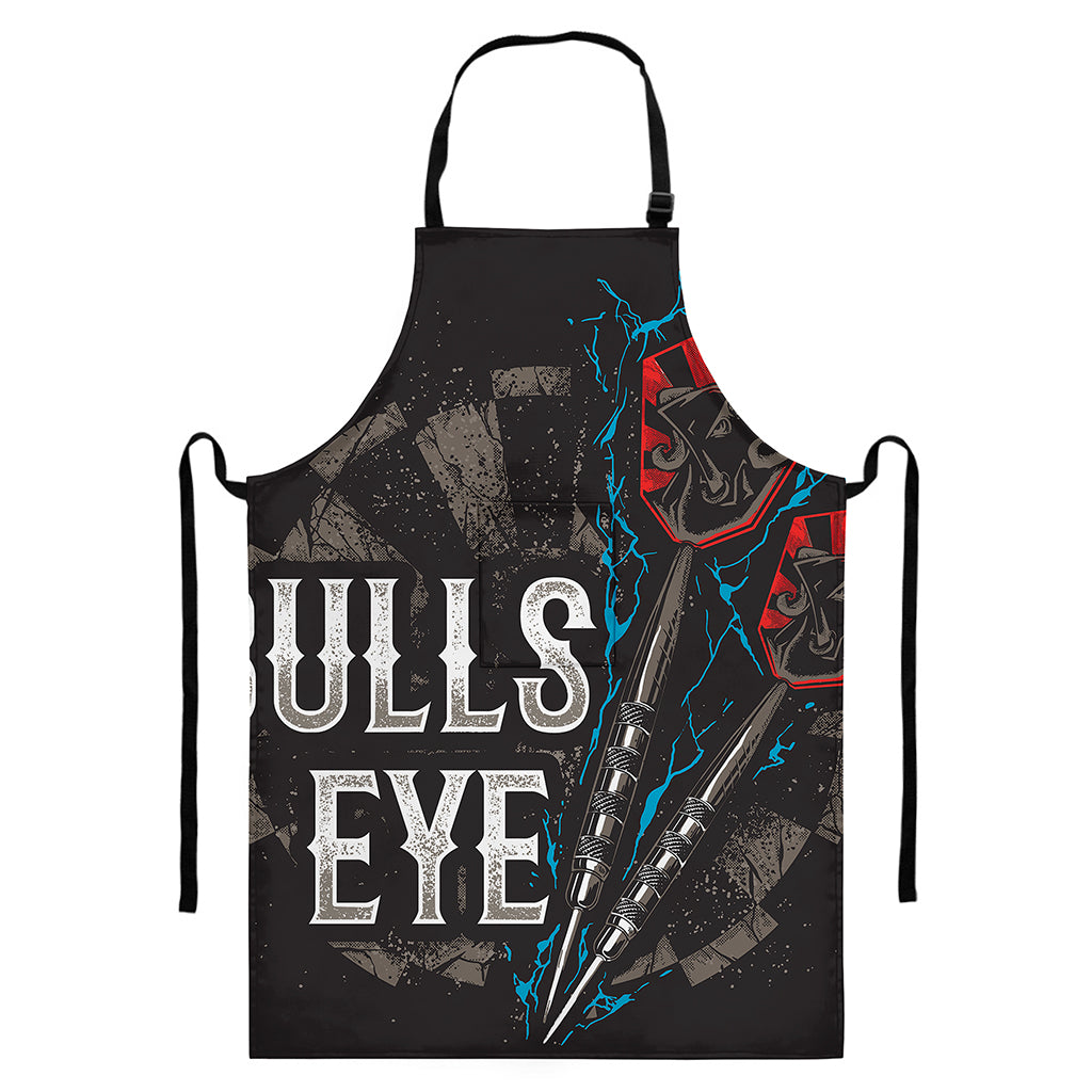 Bullseye Darts Print Bib Apron With Pocket