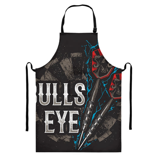 Bullseye Darts Print Bib Apron With Pocket