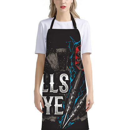 Bullseye Darts Print Bib Apron With Pocket