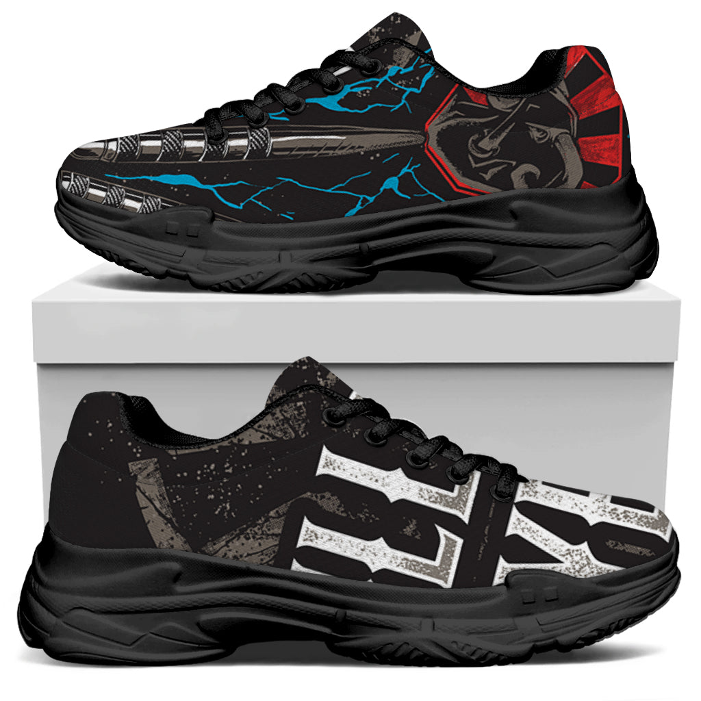 Bullseye Darts Print Black Chunky Shoes