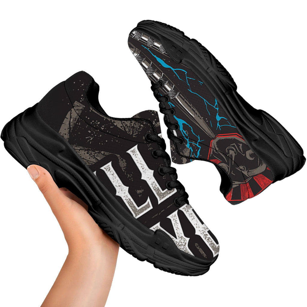 Bullseye Darts Print Black Chunky Shoes