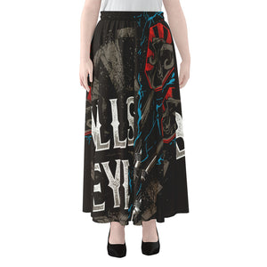 Bullseye Darts Print Chiffon Maxi Skirt