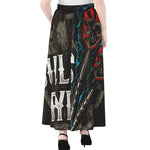 Bullseye Darts Print Chiffon Maxi Skirt