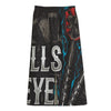 Bullseye Darts Print Cotton Front Slit Maxi Skirt