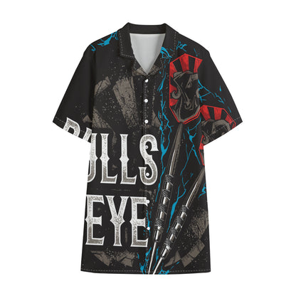 Bullseye Darts Print Cotton Hawaiian Shirt